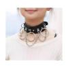 3 Halka Ve Zincir Detay Suni Deri Chocker