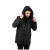 Erkek Siyah Içi Polarlı Su Ve Rüzgar Geçirmez Kapüşonlu Kışlık Mont & Kaban & Parka