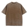 Kahverengi Vintage Streetwear Unisex Yıkamalı Kumaş Unisex T-shirt